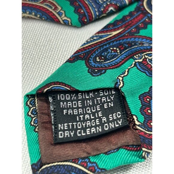 Leonardo Strelli Mens 100% Silk Paisley Necktie Made‎ In Italy - Picture 2 of 6